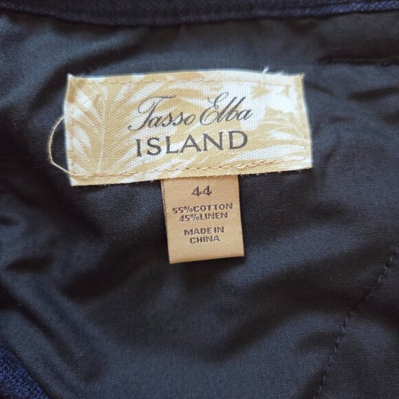 NWT Tasso Elba Island Linen Blend Cargo Shorts Sz 44 Navy Coastal Beach Golf - Picture 7 of 7